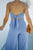 Cropped Tie-Back Cami and Split Pants Set